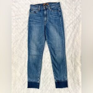 Joes Jeans Womens The Charlie High Rise Skinny Crop 2 tone distressed hem